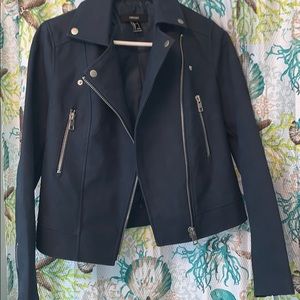 NWT Navy blue leather Jacket